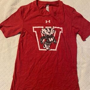 Womens Underarmour Badgers T-shirt. Size Small